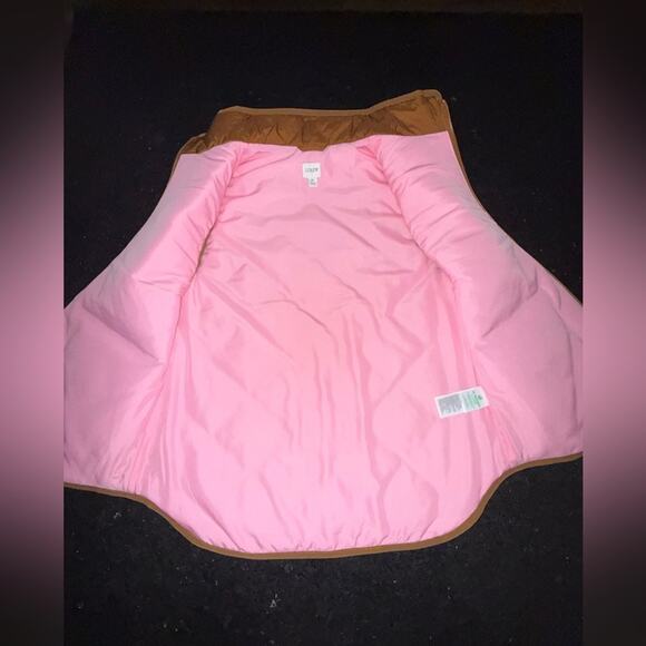 NEW J CREW COFFEE PUFFER QUILTED Zip Front Snap Pockets High Mock Neck SZ MED - Picture 8 of 12